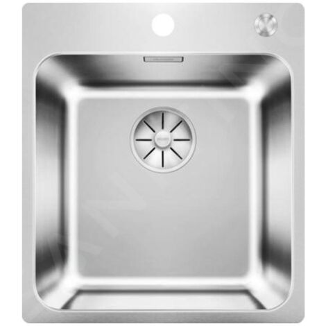 Blanco Solis 400 - Évier 440x500 mm avec commande excentrique PushControl, inox brossé 526119