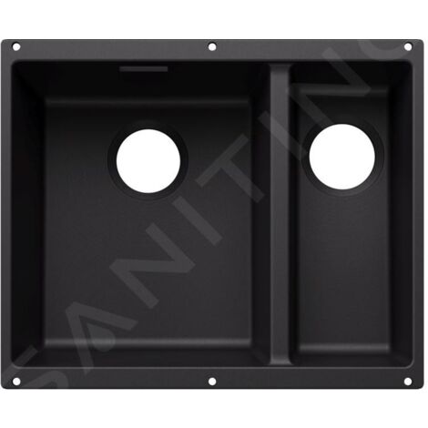 Blanco Subline 340/160 - Évier en silgranit, 53x40 mm, bac à gauche, noir 527818