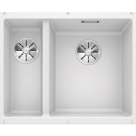 Blanco Subline 340/160 - Silgranitspüle, 56x46 cm, Spülbecken rechts, Weiß 523562