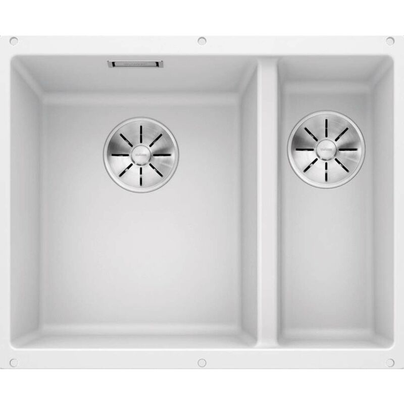 Subline 340/160 - Évier en silgranit, 56x46 cm, bac à gauche, blanc 523552 - Blanco