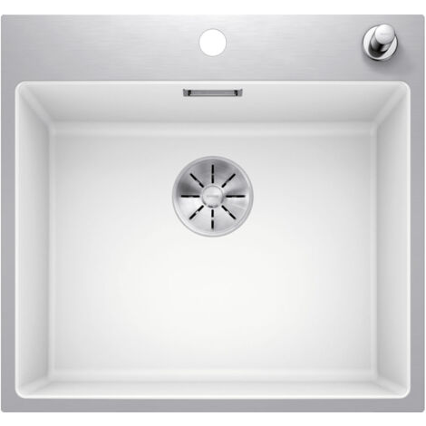 Blanco Subline 500 - Évier en silgranit, 543x510 mm, avec commande de vidage, SteelFrame, InFino, blanc 524112