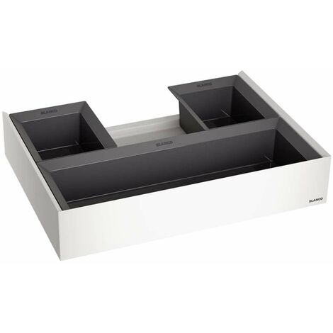 Blanco – Tiroir supérieur coulissant pour meuble 60 cm – 2 seaux 2,5 l et 1 seau 7 l – Montage rapide et facile – 526212