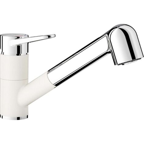 Blanco Wega S - Miscelatore da lavello con doccetta estraibile, bianco/cromo 526421