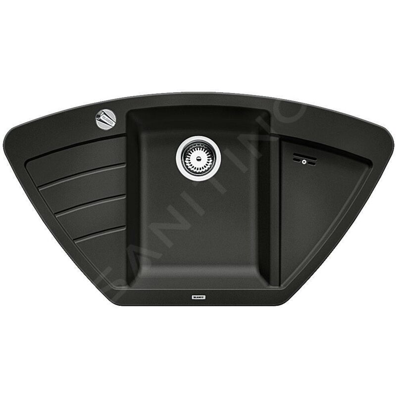 Blanco - Zia 9 - Évier en silgranit, 930x510 mm, avec commande de vidage, noir 526030