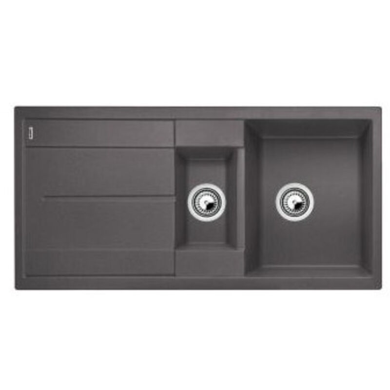 Blanco - Evier Metra 6S Silgranit - Gris Rocher - Vidage : Manuel