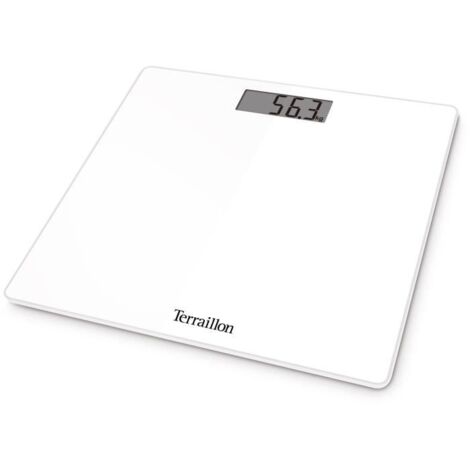 (Blanc)Pèse personne électronique Terraillon TSQUARE Blanc - Grand écran LCD - Capacité 180 Kg