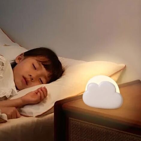 (Blanc)Veilleuse de Poche pour Bébé - Rechargeable Veilleuse Enfant - avec 4 Intensité Lampe LED - Cadeaux pour Enfants - Blanc