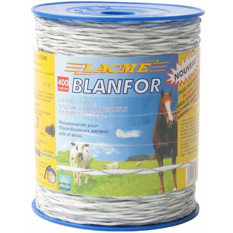 fil blanfor 400 : souple, ø 2,2mm, 2 conducteurs acier galva § 0,50mm - 400m