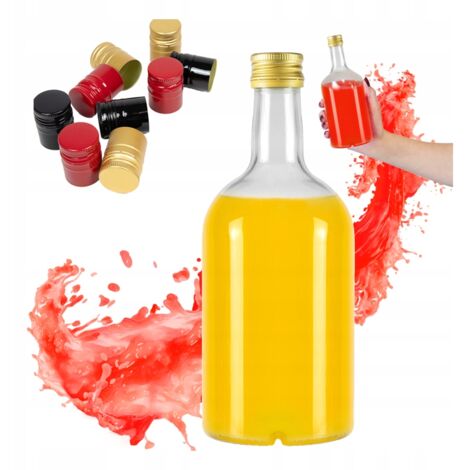 BLANKA Bottiglia in vetro 500ml Elegante per liquori Vino Succo 0,5l + tappo