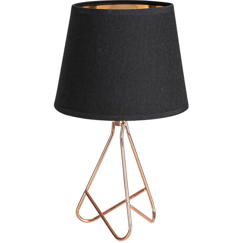 Image of Lampada da tavolo Blanka Gold Black E14 1x max 40w h: 29cm Ø17cm con interruttore via cavo