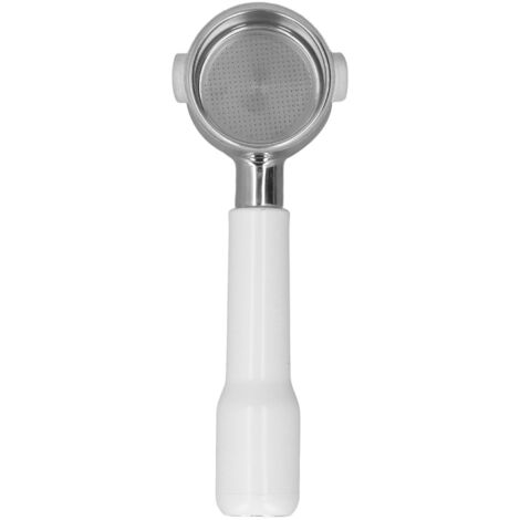 Blanker 51-mm-Siebträger für die Kaffeemaschine ECO310, bodenloser Filtergriff im C2-Stil aus weißem Kunststoff, Barista-Zubehör-Ersatzteil.