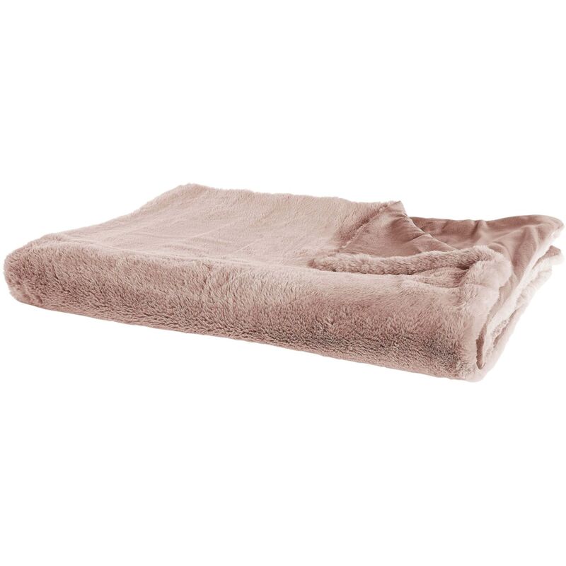 Beliani Blanket Chaab 150 X 200 Cm Pink