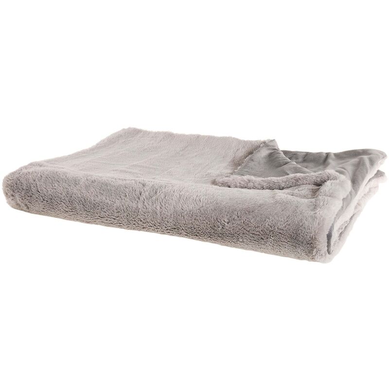 Beliani Blanket Chaab 150 X 200 Cm Light Grey