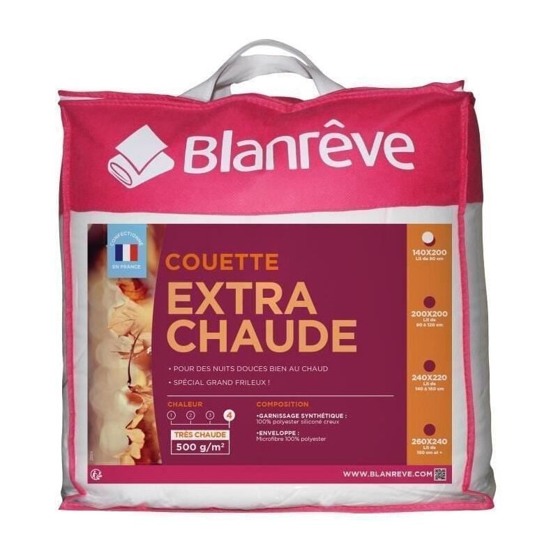 Les Tendances - blanreve Couette extra chaude en microfibre - 140 x 200 cm - Blanc