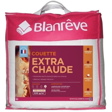 LES TENDANCES BLANREVE Couette extra chaude en microfibre - 220 x 240 cm - Blanc