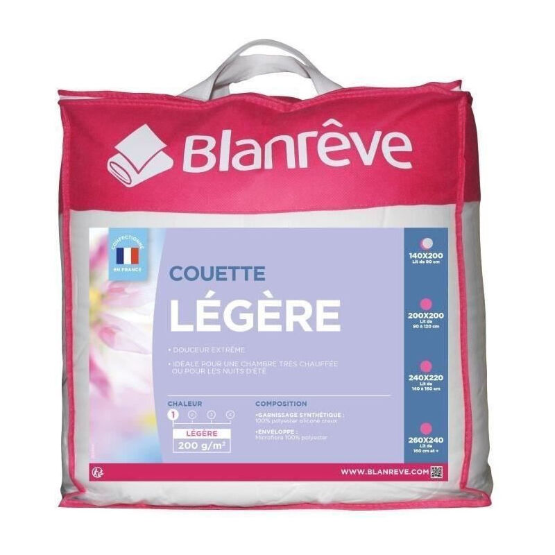 Les Tendances - blanreve Couette legere en microfibre - 140 x 200 cm - Blanc