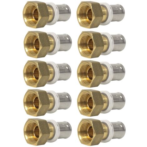 Blansol – Lot de 10 raccords multicouche à sertir femelle écrou libre 1/2' – Ø16x2,0mm – Norme CSTB pour systèmes chauffage et eau potable - 0-MULTIPEX
