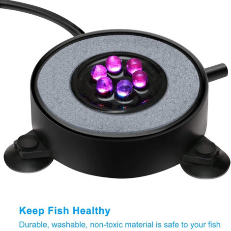 [Blasen-Aquariumlampe] + [Farbwechselnde LEDs] + [Luftpumpenlicht] + [IP68-geschütztes ABS]