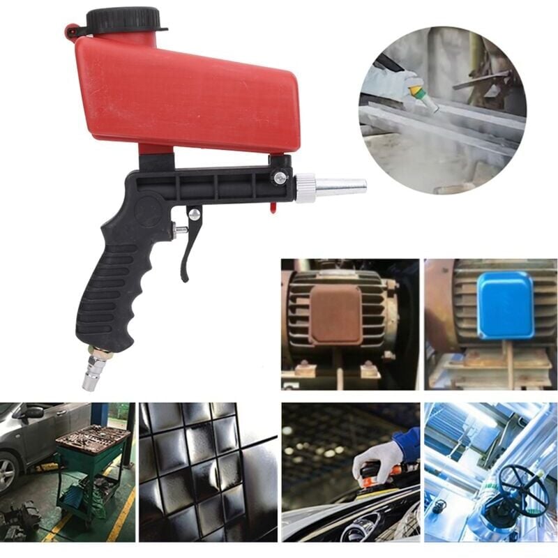 SNQ - Blaster de sable, Kit pistolet à sable, Pistolet à main Air Sand Blaster 90PSI, Machine de dynamitage pour la fabrication, la maintenance