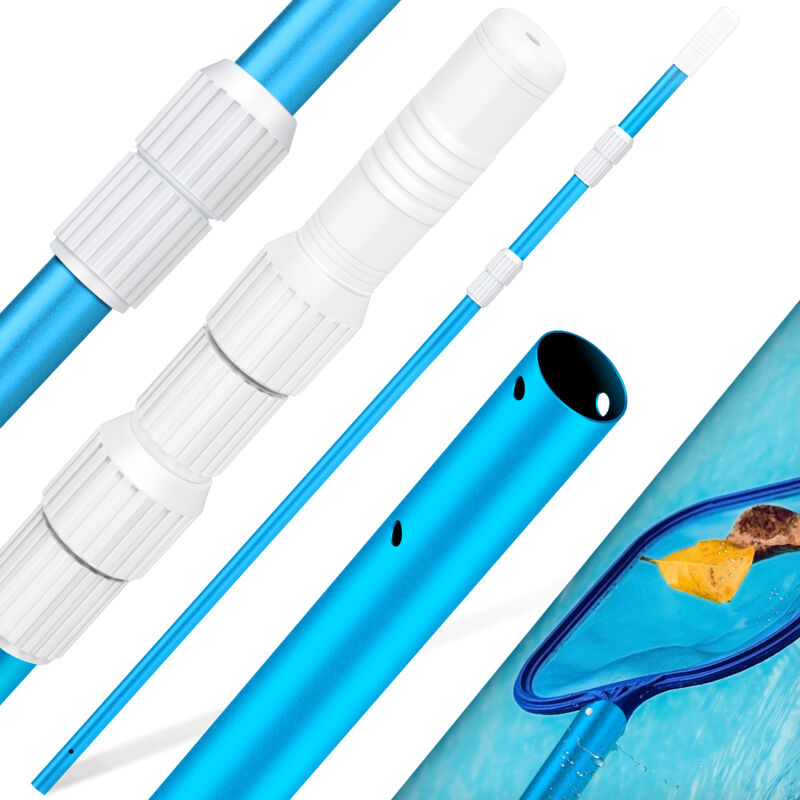 Pool Pértiga Telescópica Aluminio Pértiga Piscina Pértiga Para Limpieza Piscina 3 Piezas Regulable De 1 20M A 3 60M Resistente A La Intemperie Y
