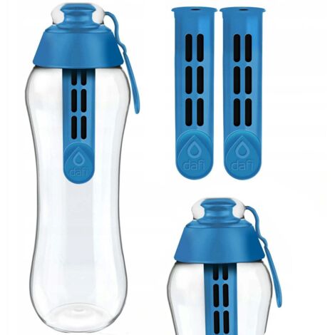 Blaue Dafi Wasserfilterflasche 0,7 l + 2 Filter
