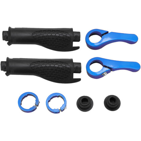 blaue Gummilenkergriffe für Mountainbikes, Ochsenhornform, rutschfest