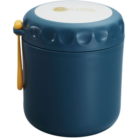 Blaue, isolierte Edelstahlflasche, auslaufsicher und isoliert, ideal für Suppen und Mahlzeiten im Büro, in der Schule oder zu Hause.