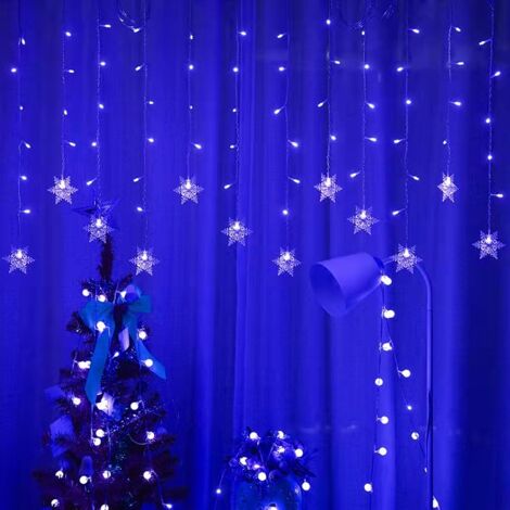 (blaue) LED-Schneeflocken-Lichterkette, Weihnachtsdekoration