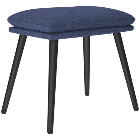 Blauer Fußhocker 45x29,5x35 cm Stoff