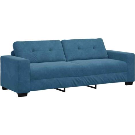 Blauer Samtsofa mit Kissen Blau Samt vidaXL