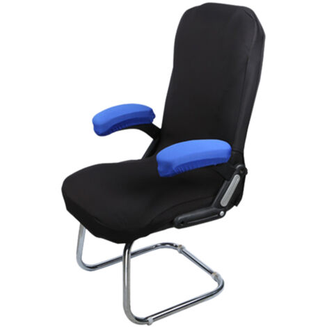 Blauer Schaumstoff-Stuhlarmlehnenbezug, bequemer und atmungsaktiver Handgelenkschutz für Büro oder Zuhause, 35 x 9 cm.