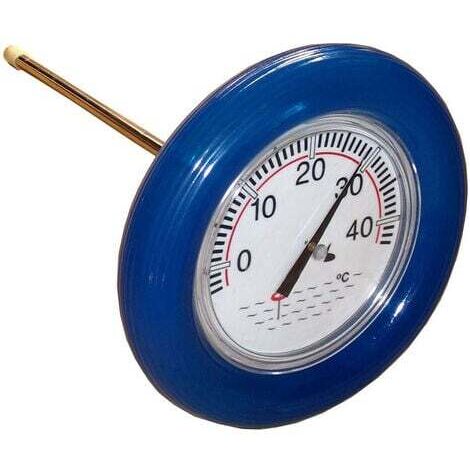 Blauer Thermometer-Rettungsring, Schwimmbadthermometer mit blauem Schwimmring