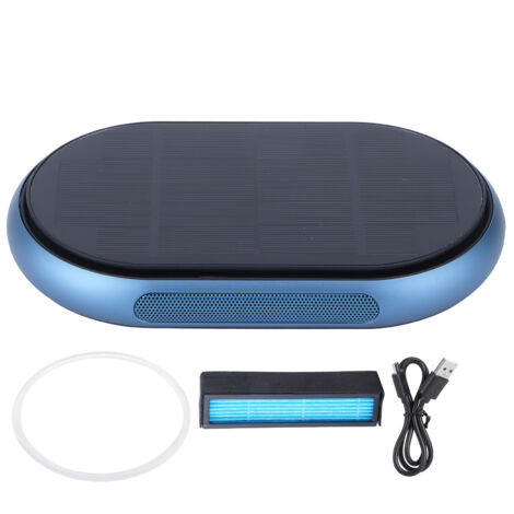 Blauer USB-Solar-Luftreiniger für Auto und Zuhause – Aluminiumlegierung, Luftreinigung für Wohnzimmer und Büro