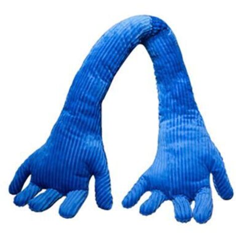 Blaues, handgeformtes, langes Kissen – Armlehnenkissen für Sofa, Reisen und Camping