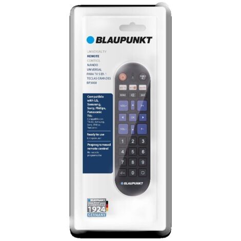 BLAUPUNKT - Mando a Distancia para Smart TV  Pre-programado Listo para Usar  Mando Universal TV con Teclas Grandes  Control Remoto Compatible con Sony, PANASONIC, Phillips, LG, Samsung, etc.