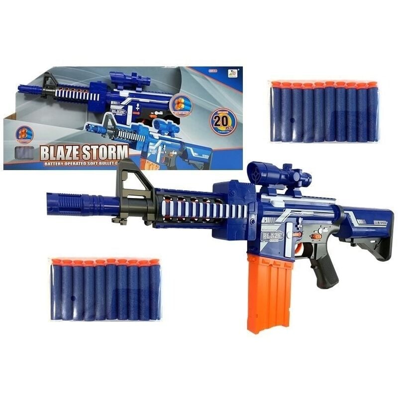 Viking Choice - Blaze Storm - Pistolet jouet nurf - tireur d'élite - 72 cm - 20 cartouches - bleu - orange