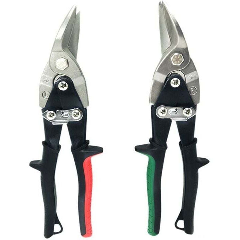 Image of Blechschere, gerader und linkswinkliger Metallschneider für Draht und Trockenbau