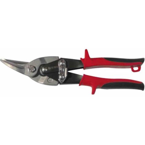 Blechschere rot/schwarz links mit 2 Komponenten-Griff