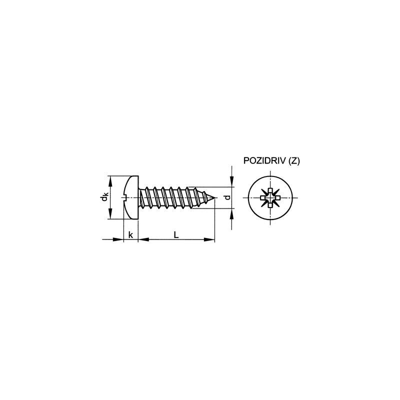 Blechschrauben Flachkopf 4,8x9,5 Edelstahl A2 DIN7981C-Z Kreuzschlitz PZ 200Stk