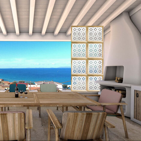BLEE - Moduli Decorativi in Legno e PVC - Misura: 73x73 cm - Colore: bianco