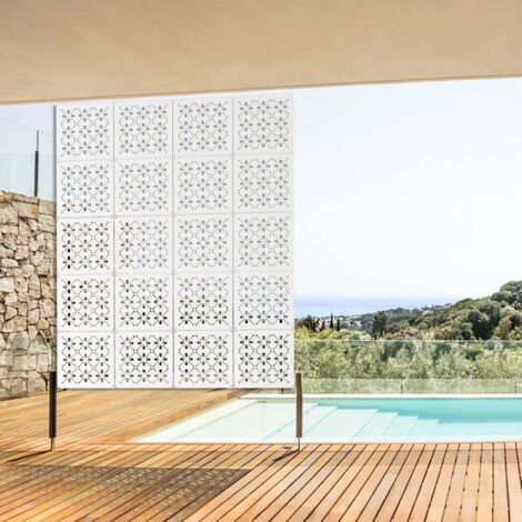BLEE - Pannello in PVC traforato - Parasole - Misura: 48x48 cm - Colore: bianco
