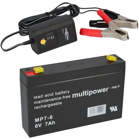 BLEI AKKU BATTERIE kompatibel PANASONIC LC-R0672P P LC-R067R2P 6V 7Ah GEL+Lader