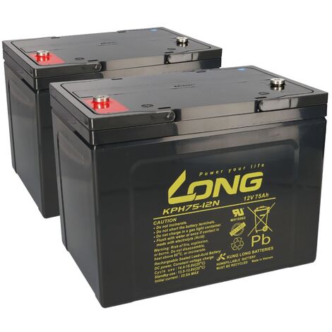 Bleiakku 2x 12V 75Ah kompatibel zu Rollstuhl E-Mobil Seniorenmobil u.a.