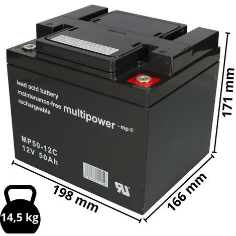Bleiakku kompatibel E-Mobil Shoprider 2x 12V 50Ah MP