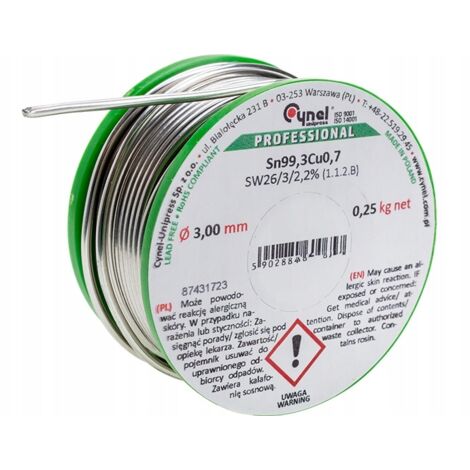 Bleifreies Lot 30mm 100g Sn993Cu07 Flussmittel SW26