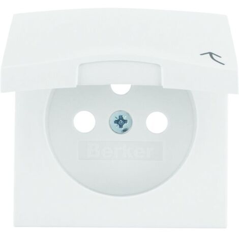 Blende für Schuko-Steckdose mit Abdeckung, weiß, glänzend, B.Square
