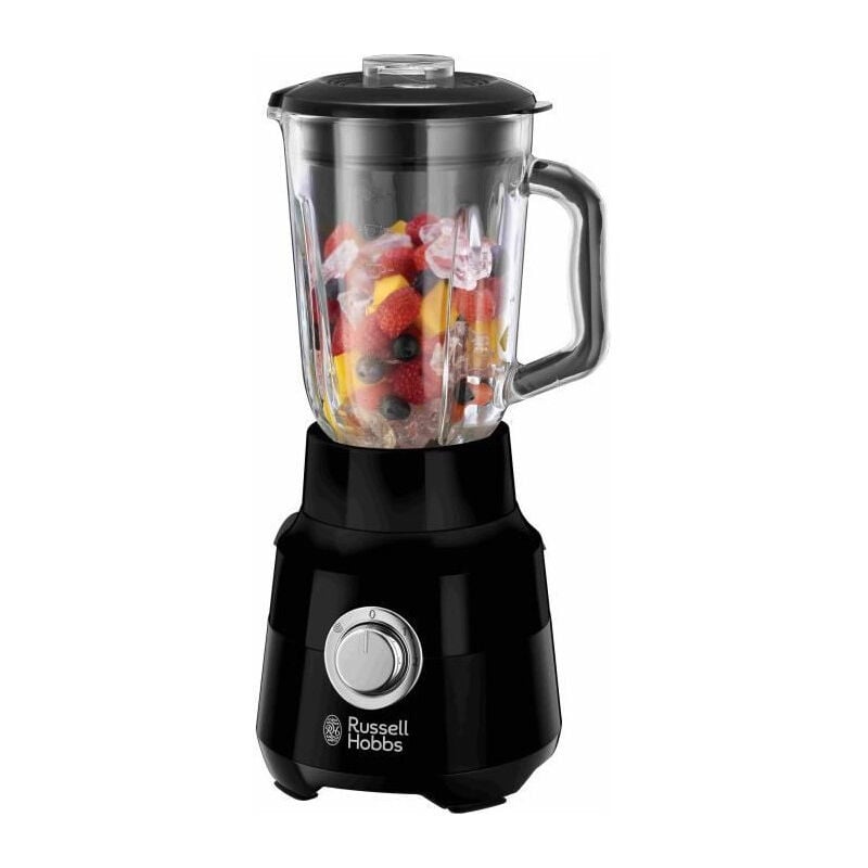 Russell Hobbs - Blender Matte Black 24722-56 - 650 w - Noir mat - Bol verre 1,5 l - 2 vitesses + pulse