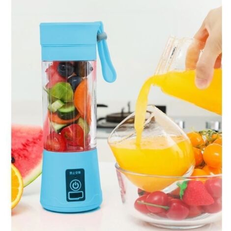 Blender Mini de fruits électrique portable USB rechargeable Smoothies 380ml six lames bouteille pour jus