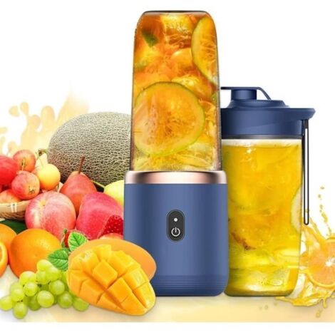 Blender Multifonctionnel 400mL,Auezona Mini mélangeur Portable Blender Electric,Mixeur rechargeable USB avec 6 Lames pour Smoothie