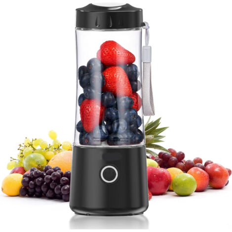 Blender smoothie portable 400 ml – 6 lames inox – Sans BPA – Pour smoothies, jus, milkshakes, aliments pour bébés